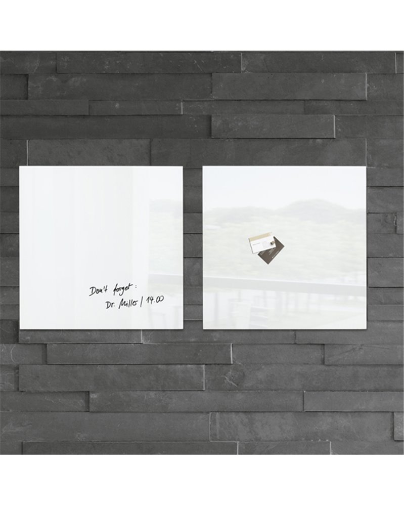 LAVAGNA MAGNETICA in VETRO 48x48cm BIANCO artverumÂ® Sigel