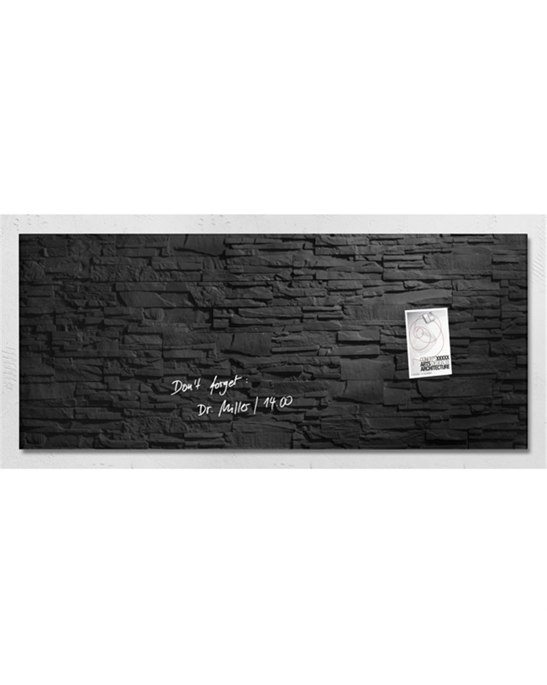 LAVAGNA MAGNETICA in VETRO 55x130cm ARDESIA artverumÂ® Sigel