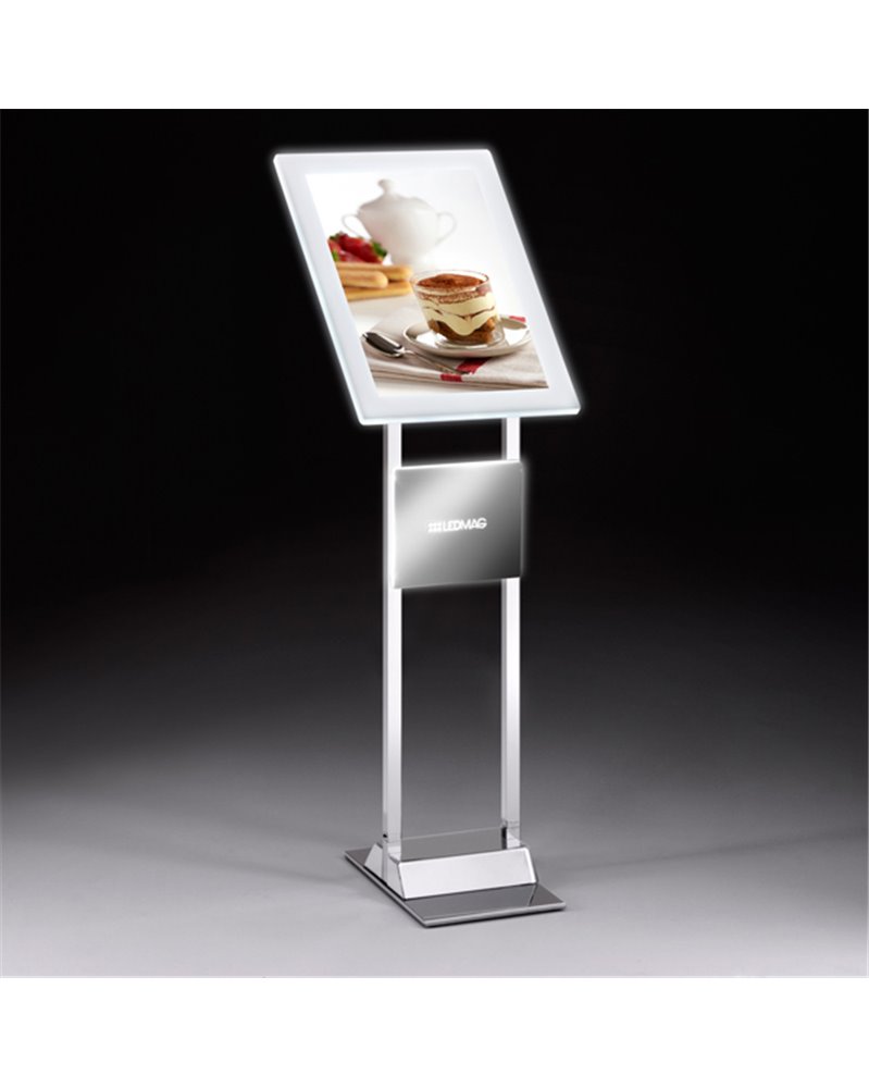 LEGGIO a LED da TERRA H110cm con CORNICE A3 Menu Board LEDMAG