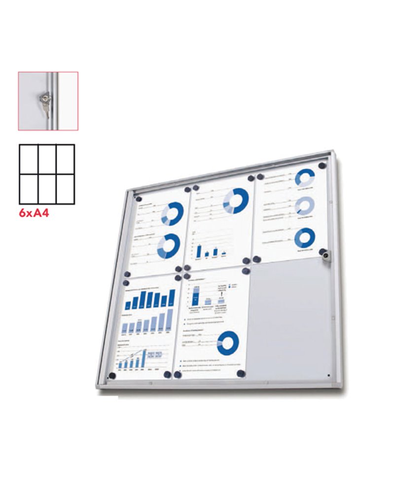 Bacheca interni Magnetica 6XA4 anta battente Economy Jansen