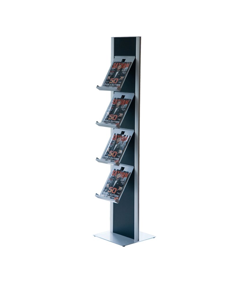 Totem porta brochure a 4 Ripiani in metallo Totem porta brochure a 4 Ripiani in metallo
