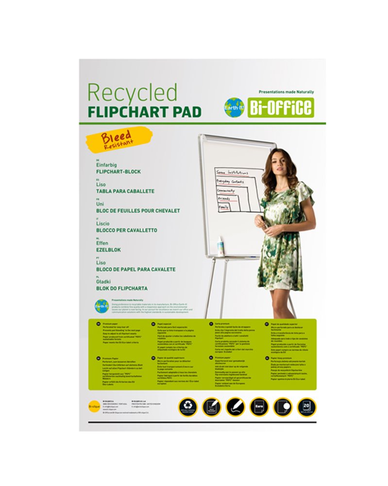 Blocchi per lavagna 65x98cm 50Fg Earth Bi-Office