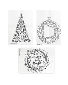 Set 3 stencil su foglio A2 a tema "NATALE" Securit