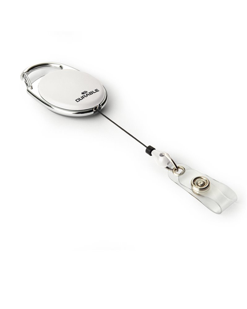 10 Chiocciole YO-YO Style Bianco con filo retrattile x portabadge Durable 10 Chiocciole YO-YO Style Bianco con filo retrattile x portabadge Durable