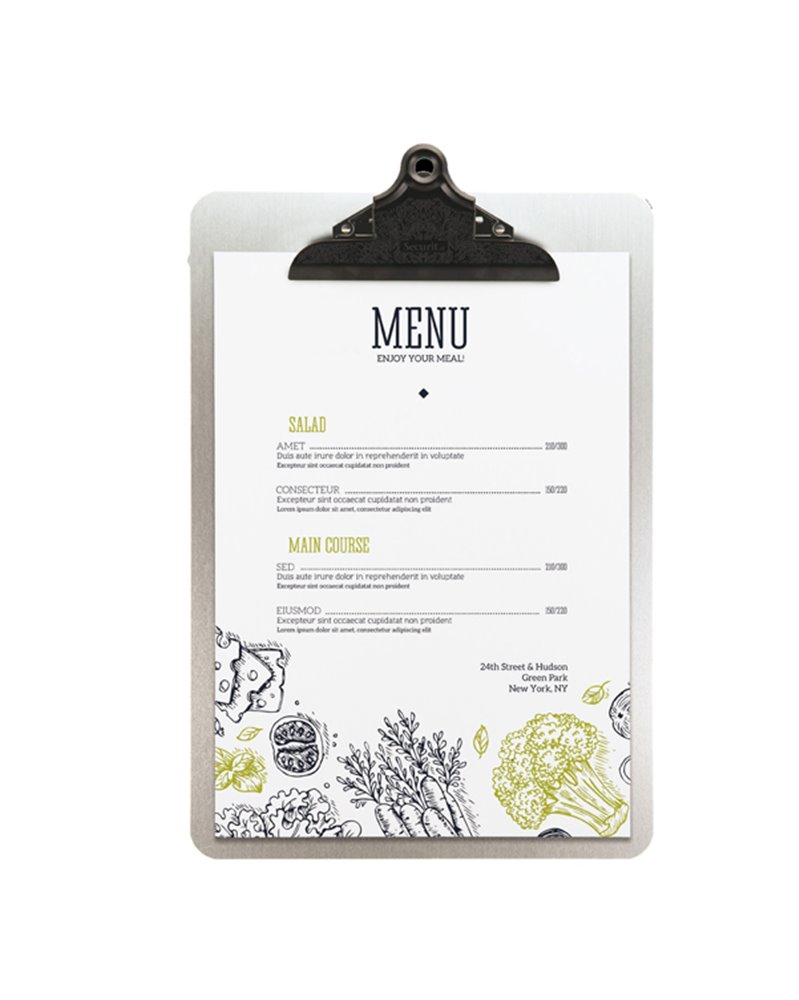 Porta MenU' in metallo A4-33,2x22,8cm con clip