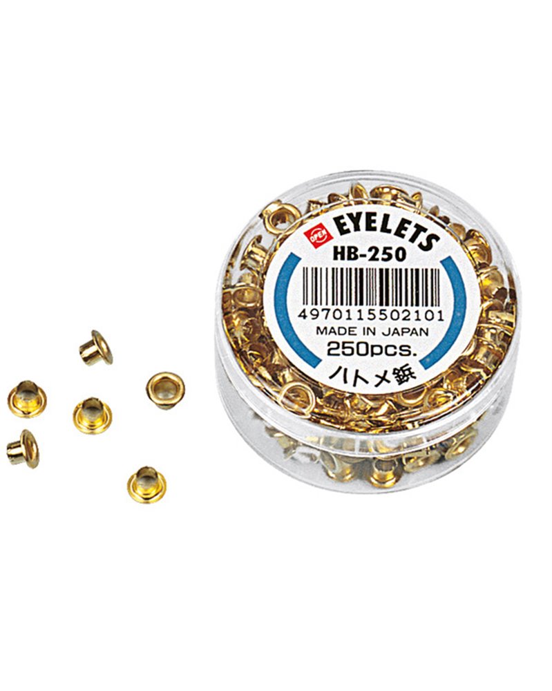 SCATOLA 250 OCCHIELLI OTTONE PER OCCHIELLATRICE DIAM.5MM