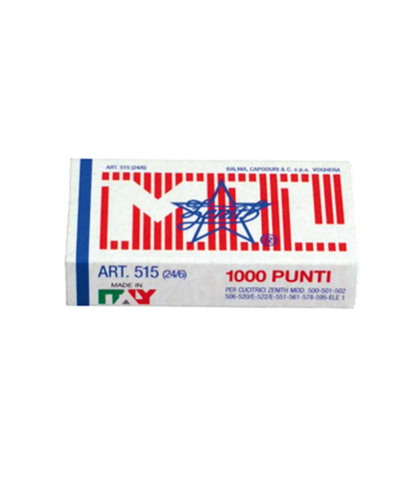 SCATOLA 1000 PUNTI ZENITH 515 (24/6) IN ACCIAIO NATURALE