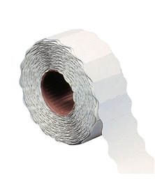 Rotolo 1000 etichette 26x16mm bianche permanenti a onda Markin