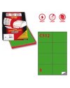 Etichetta adesiva C/512 verde 100fg A4 105x74mm (8et/fg) Markin