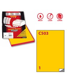 Etichetta adesiva C/503 giallo 100fg A4 210x297mm (1et/fg) Markin