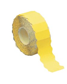 Rotolo 1500 etichette 26x12mm giallo fluo permanenti a onda Markin