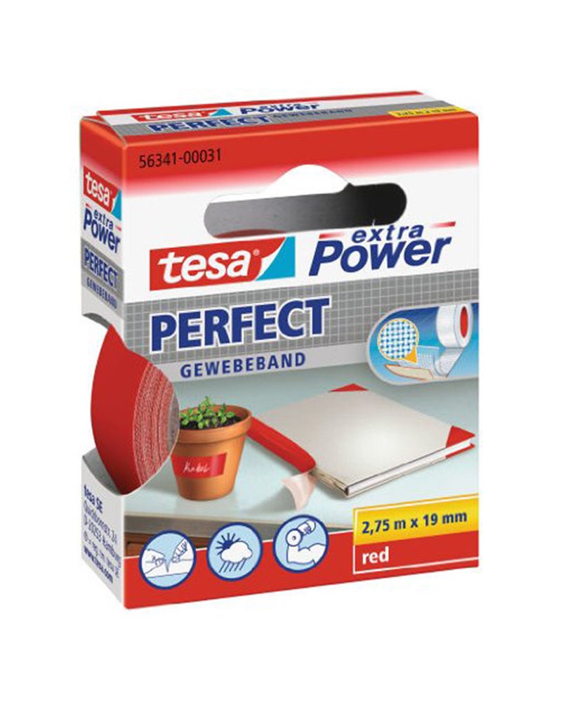 NASTRO ADESIVO TELATO 19MMX2,7MT ROSSO 56341 XP PERFECT