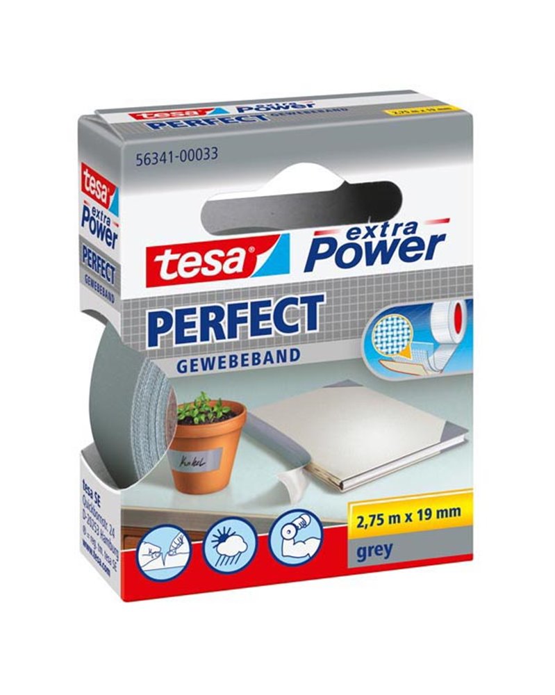 NASTRO ADESIVO TELATO 19MMX2,7MT GRIGIO 56341 XP PERFECT