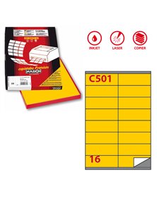 Etichetta adesiva C/501 giallo 100fg A4 105x36mm (16et/fg) Markin