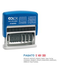Timbro mini S120WD DATARIO + POLINOMIO 12diciture 4mm autoinchiostrante COLOP
