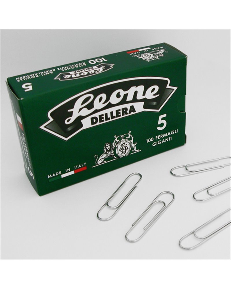 SCATOLA 100 FERMAGLI N.5 MM49 ZINCATI ANTIRUGGINE LEONE