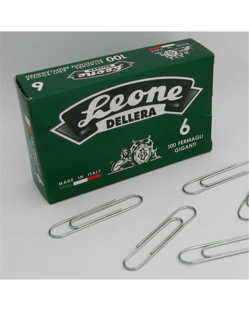 SCATOLA 100 FERMAGLI N.6 MM58 ZINCATI ANTIRUGGINE LEONE