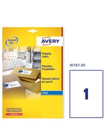 Etichetta adesiva J8167 bianca 25fg A4 199,6x289,1 (1et/fg) inkjet Avery