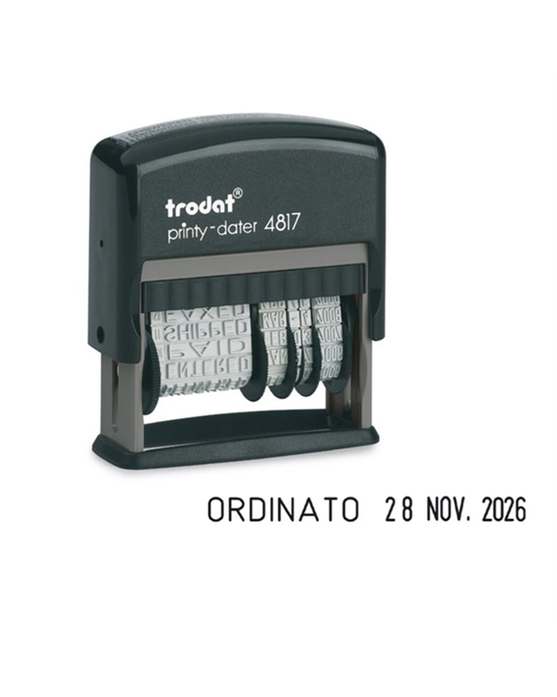 Timbro Printy Eco 4817 DATARIO+ POLINOMIO 3,8mm autoinchiostrante TRODAT