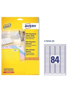 Etichette adesive L7656 bianche 25fg A4 46x11,1mm (84et/fg) inkjet/laser Avery