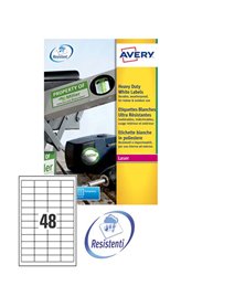 Poliestere adesivo L4778 bianco 20fg A4 45,7x21,2mm (48et/fg) laser Avery