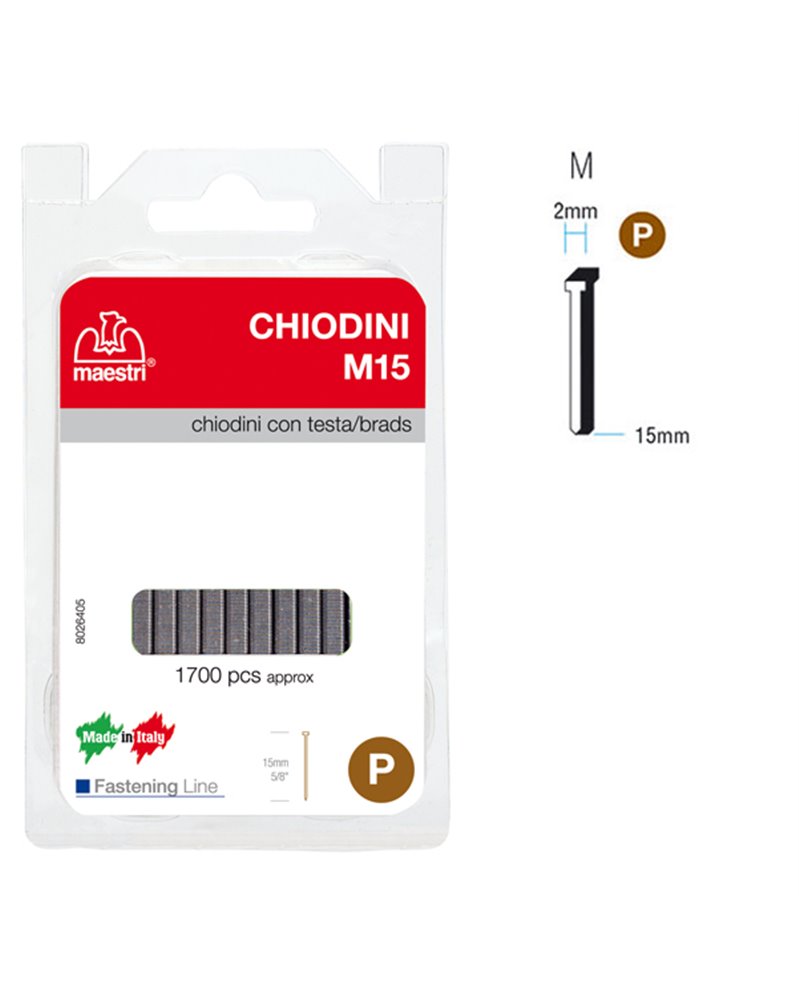 CHIODINI C/TESTA M15 IN BLISTER DA 1700 C. RO-MA