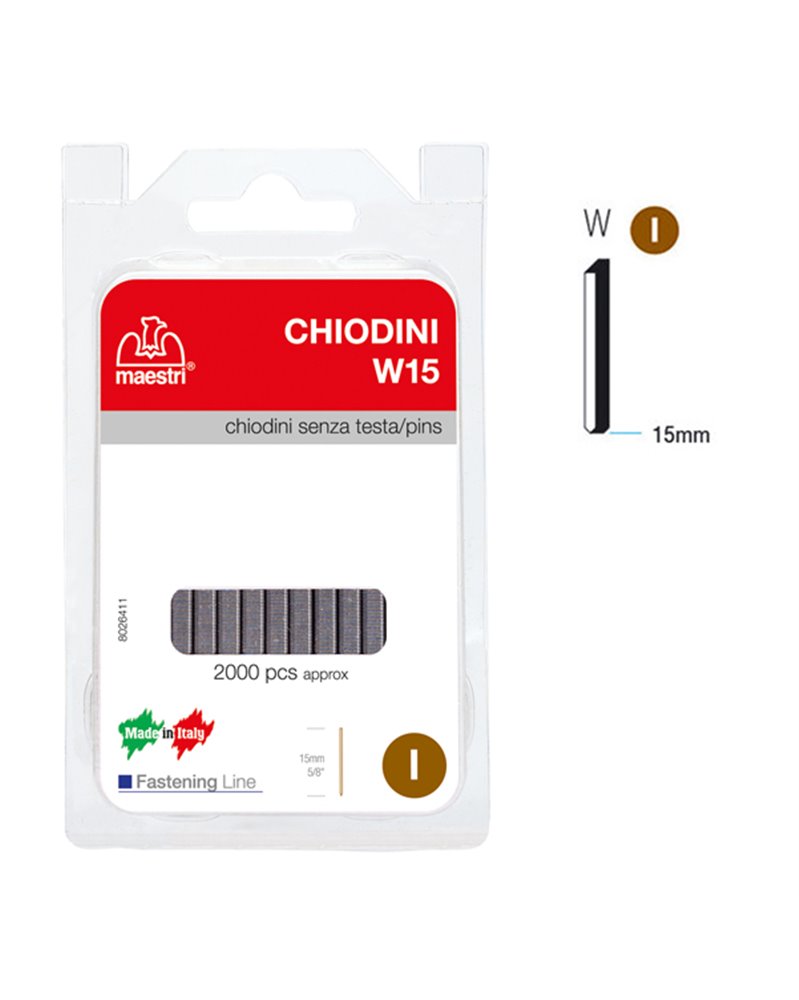 CHIODINI S/TESTA W15 IN BLISTER DA 2000 C. RO-MA