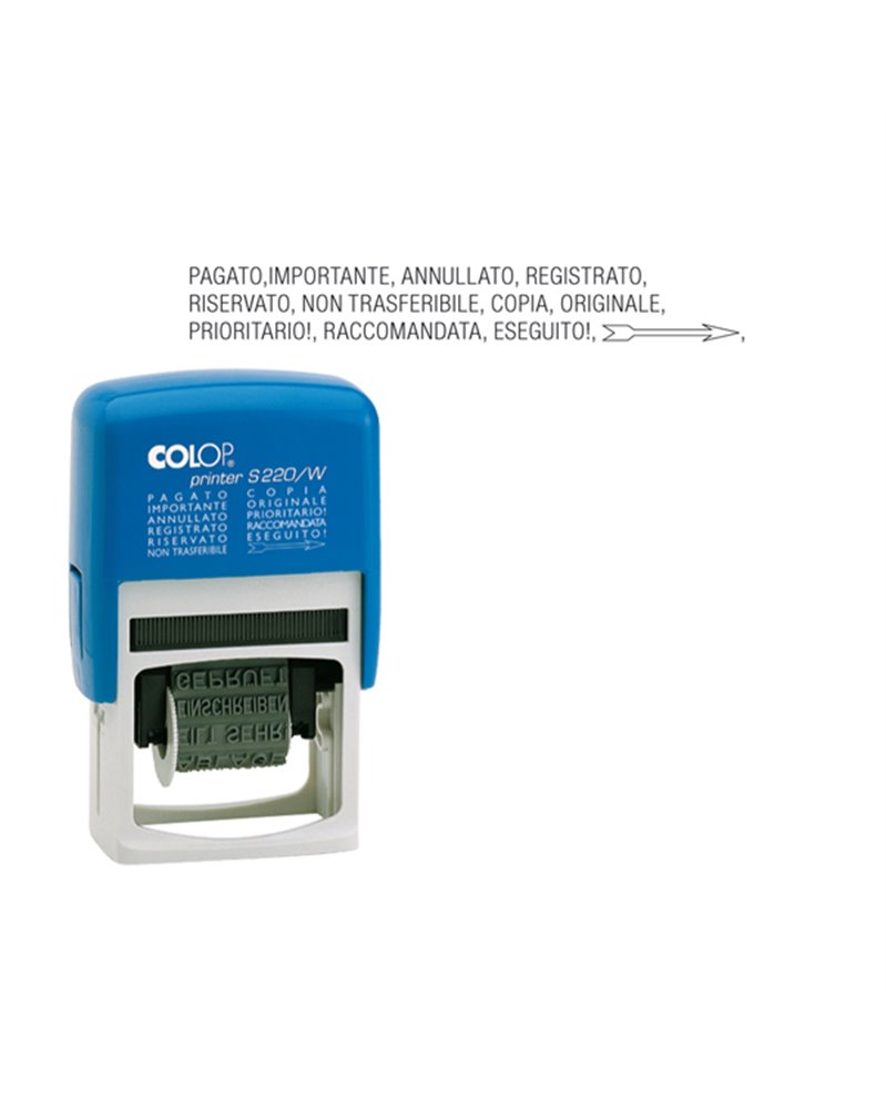 Timbro S220/W polinomio 12diciture 4mm autoinchiostrante COLOP