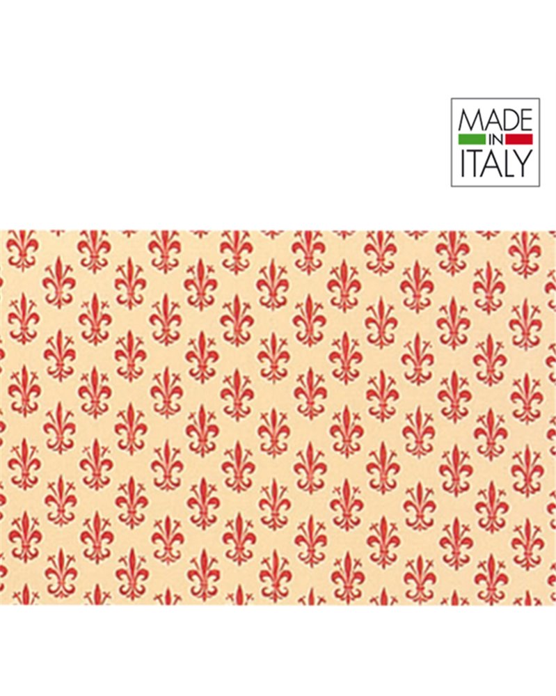 ROTOLO CARTARIVESTO 50X500CM GIGLIO ROSSO LAVABILE REX58