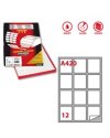 Etichetta adesiva A/420 bianca 100fg A4 63,5X72mm (12eti/fg) Markin