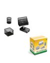 Set scrivania 4 accessori in rete metallica argento 1424 LEBEZ