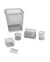 Set scrivania 6 accessori in rete metallica argento 1426 LEBEZ