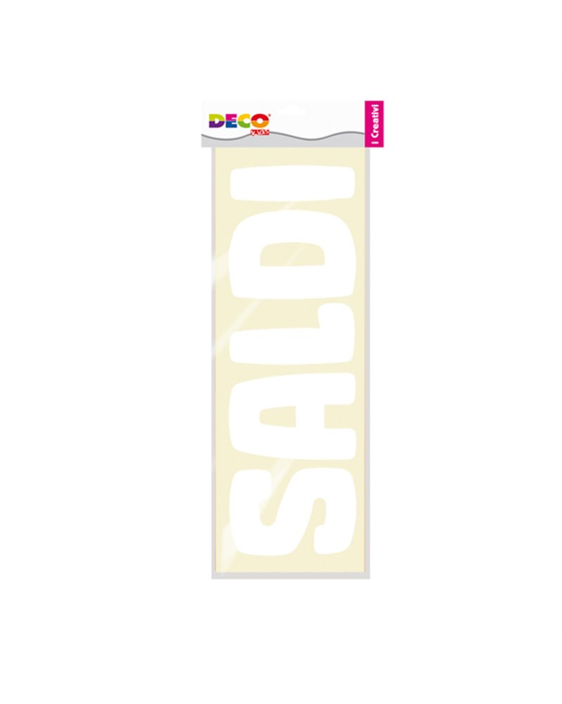 BUSTA 2 STRISCIONI ADESIVI 'SALDI' 16X47CM-ORIZZ. TRASPARENTI CWR