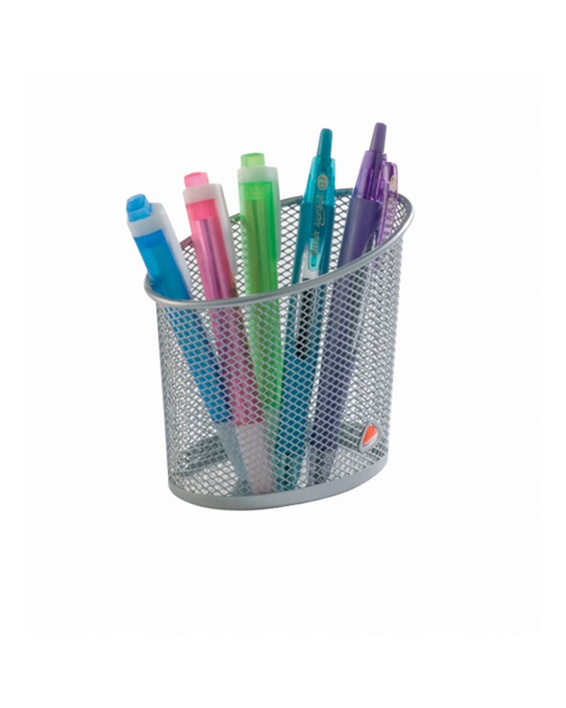 Portapenne MESH in rete metallica argento ALBA