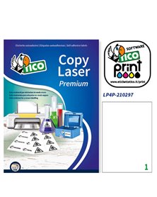 Poliestere adesivo LP4P bianco 70fg A4 210x297mm (1et/fg) laser Tico