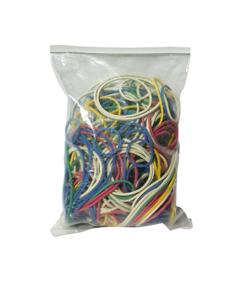 10 SACCHETTI da 100g di ELASTICO GOMMA MISURE e COLORI ASSORT. Markin