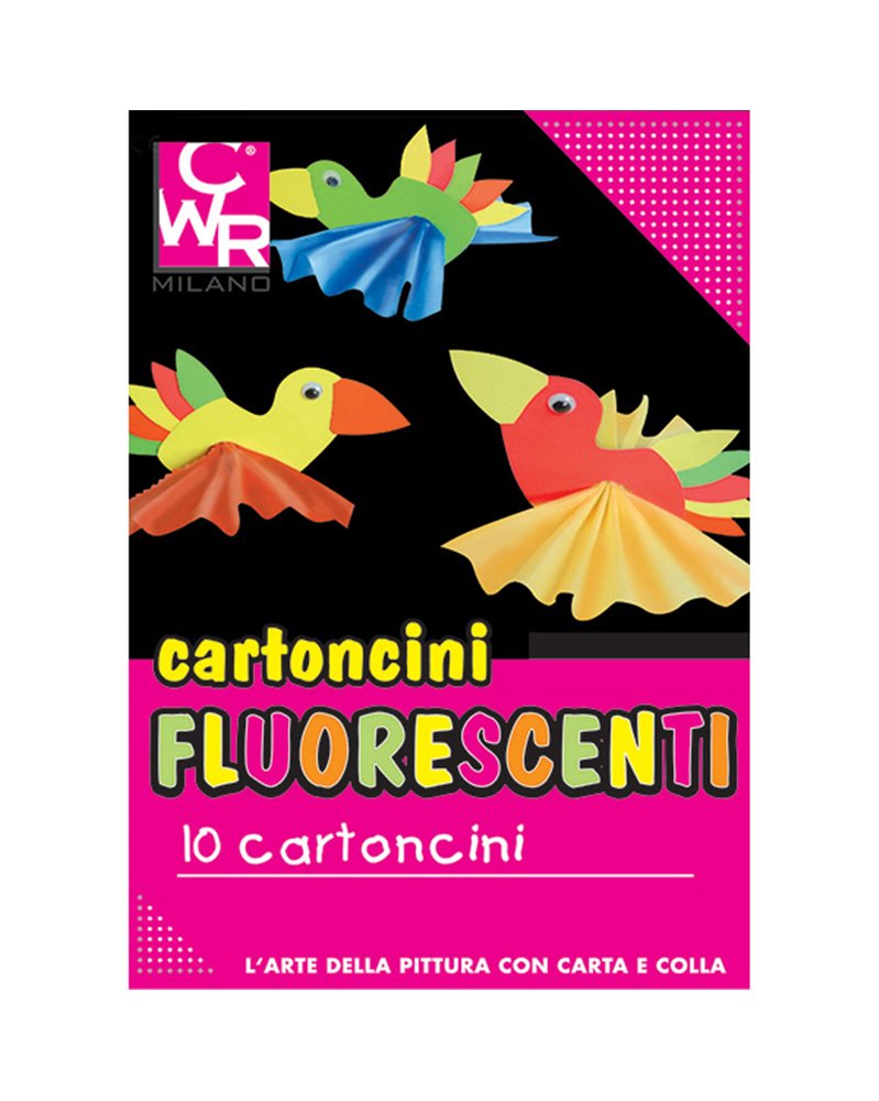 PACK 10 CARTONCINI FLUO 35x50cm 260g colori ass. CWR 334