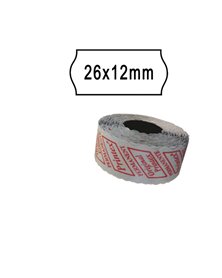 PACK 10 ROTOLI 1000 ETICH. 26x12mm ONDA BIANCO PERM. Printex