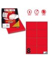 Etichetta adesiva C/512 rosso fluo 100fg A4 105x74mm (8et/fg) Markin