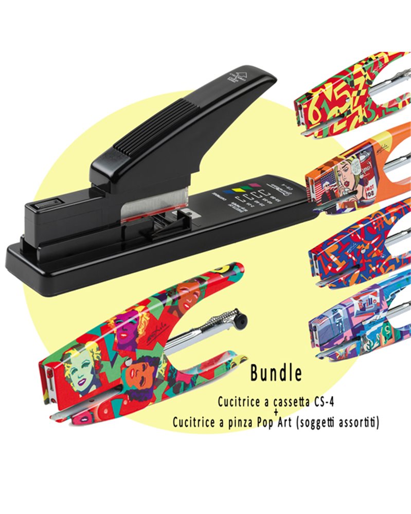 Bundle Cucitrice a cassetta CS-4 + Cucitrice a pinza Pop Art