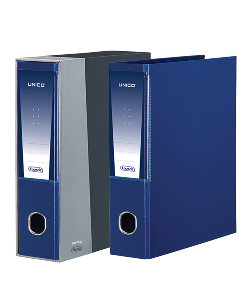 Registratore Unico c/custodia blu dorso 8cm f.to protocollo Favorit Registratore Unico c/custodia blu dorso 8cm f.to protocollo Favorit