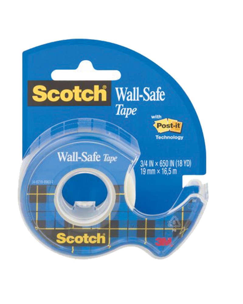 Nastro adesivo ScotchÂ® Wall-safe 19mmX16,5mt in chiocciola 183-ISP