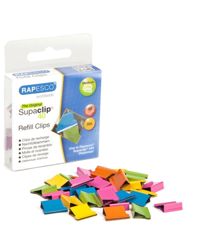 50 Molle di ricambio per Supaclip 40 Colori assortiti Rapesco 50 Molle di ricambio per Supaclip 40 Colori assortiti Rapesco