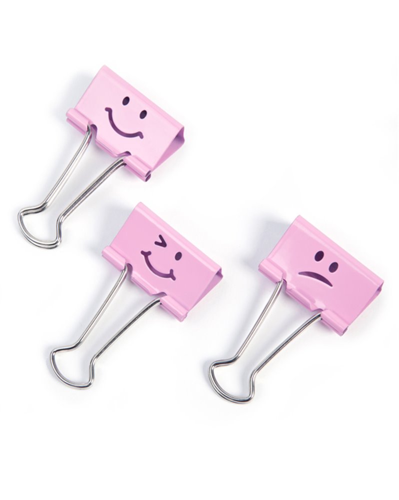 20 Molle fermacarte da 19mm Emoji rosa Rapesco