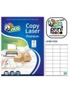 Etichetta adesiva LP4W bianca 100fg A4 70x36mm (24et/fg) Laser Tico Etichetta adesiva LP4W bianca 100fg A4 70x36mm (24et/fg) Laser Tico