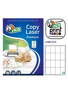 Etichetta adesiva LP4W bianca 100fg A4 47,7x70mm (16et/fg) Laser Tico