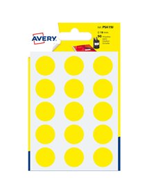 Blister 90 etichetta adesiva tonda PSA giallo Ã˜19mm Avery