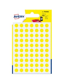 Blister 490 etichetta adesiva tonda PSA giallo Ã˜8mm Avery