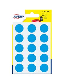 Blister 90 etichetta adesiva tonda PSA blu Ã˜19mm Avery
