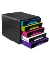 Cassettiera 5 cassetti standard nero/multicolori 7-111 Smoove Cep